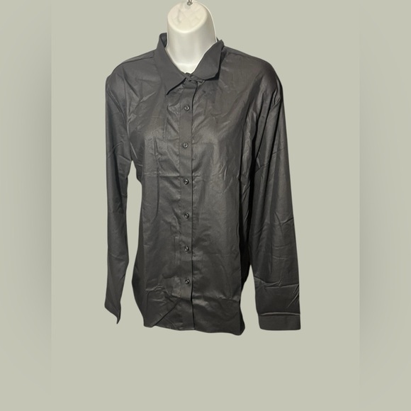 Tops - Unitxex Women's Black Button-Front Shirt – Size L (Also Available in 3XL) – Long